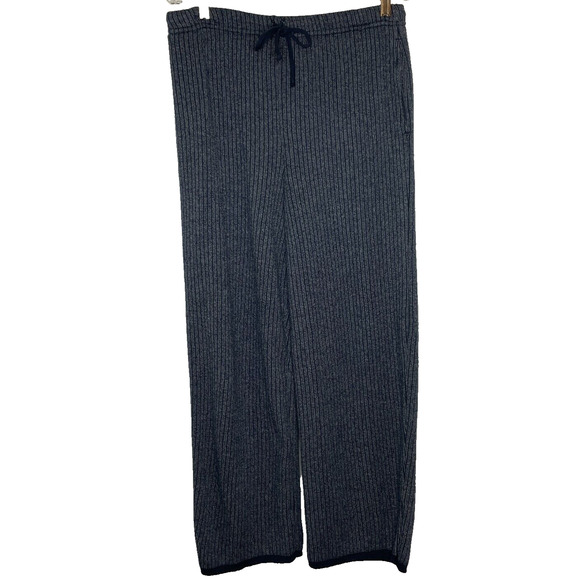 Women's Large Eileen Fisher 100% Cotton Blue Knit Drawstring Sweatpants Lounge - Picture 1 of 5